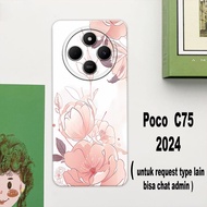 CC34 Flexible rubber softcase/ for poco c75 2024 Girls' Motif/case Latest c75poco Health/ poco c75 2