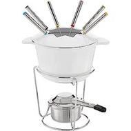 Cuisinart FP-115WS 13-Piece Cast Iron Fondue Set, White