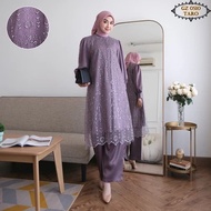 BISA COD - BEST SELLER LAURA ONE SET IED SERIES!! Setelan Celana Brukat Tille/ Setcel Brukat Denim/