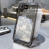 เคสไอโฟน สําหรับ iPhone 11 13 14 12 Pro Max 7 8 SE Plus XR X XS โปร่งใส เคส เมฆขาว เคสโทรศัพท์ เมฆ Case เคสโทรศัพท์มือถือ