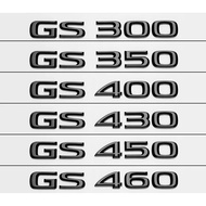 3D Chrome Glossy Black ABS Letters GS250 GS300 GS400 GS430 GS450 GS460 HYBRID Emblem For Lexus Car T