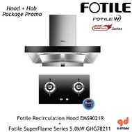 Fotile Recycle Hood EMS9021R + Fotile Gas Hob 5.0kW Super Flame Series GHG78211
