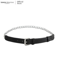 Louis Montini (Lavish Blooms) เข็มขัดผู้หญิง หนังวัวแท้ พร้อมสายโซ่ MGW312