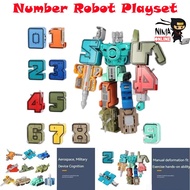 0-9 Transformers Number Robot Toys Digital Assembly Toys Educational toys Car Toys Mainan Robot