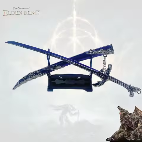 8inch 21cm Elden Rivers Blood Katana Alloy Model Keychain Game Weapon Safe Blade Replica Collectible