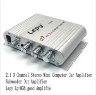 【Must-Have Style】 100% Brand Lepy Lp-838 2.1 3 Channel Stereo Mini Computer Car Amplifier 3.5mm Headphone Out Subwoofer Out