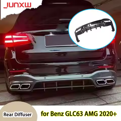 Carbon Fiber Rear Bumper Lip Diffuser for Mercedes Benz GLC Class X253 GLC63 AMG SUV 2020-2023 FRP R