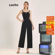 【In stock】Lovito Women Zipper Jumpsuit L56ED145 GR5C 9ITW EFZQ PSEV Y5Z3 SZVT