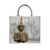 PASAYA Woven Art Bag x SYMBOLIC OF THAILAND - YAK WAT PHO Size M (33x31x15 cm.)