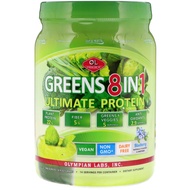 Olympian Labs Ultimate Greens Protein 8 in 1. Plant Protein, Greens & Veggies, Fiber, Probiotics, An
