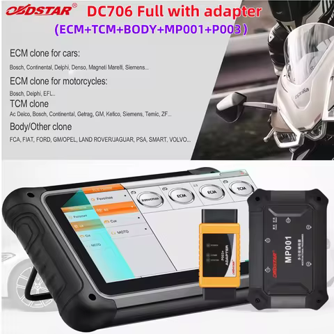 OBDSTAR DC706 ECU Tool +ECM + TCM 7-in-1 TCM Kit Support ECU Clone Read/Write MAP for Car & Motorcyc