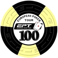 EPT Ceramic EPT European Poker Tour Replica First Season Value 100 Blister Pack of 25 Chips Weight 1