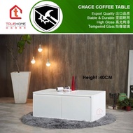 CHACE Coffee Table/Living Furniture Table 1100(W) x 0600(D) x 0400(H) mm/Top:Tempered Glass/Frame: M