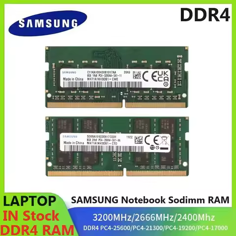 SAMSUNG DDR4 Memory Notebook SODIMM RAM PC4 2133P 2400T 2666V 3200AA 8GB 3200MHz 16GB 2666Mhz 2400MH
