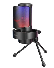 Fifine A8 ไมโครโฟน พร้อมการ์ดเสียง ไฟ RGB เกม บันทึกเสียง ไมโครโฟน USB รับประกัน 1ปี  trt tech