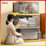 【Ready Stock】Foldable Storage Box Plastic Clothes Box With Wheels Stackable Multifunction Storage Bo