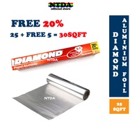 Diamond Aluminum Foil 25 SQFT (7.6m) FREE 20% 5 SQFT (1.5m) - 9.1M