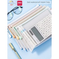 a4 zipper bag file zipper a4 Deli 63479A grid telus A4 beg ritsleting a5 beg penyimpanan fail beg ri