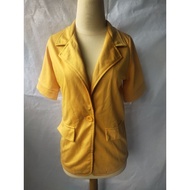 Preloved BLAZER/Women's Top Short Sleeve Yellow -Jumbo