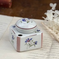 50481-絕美法國古董手繪瓷器墨水瓶