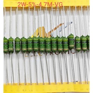 (Combo of 10) Resistor 2W 4.7M 4.7 Megaohm error 5% High quality paper blister pack (Combo)
