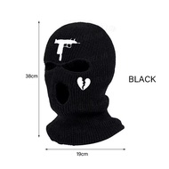 Balaclava Face Mask Bahan Rajut Handmade Full Black White Masker Balaclava 3 Hole Ski Masker Balacla