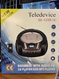 地鋪現貨💽 Teledevice  BOOMBOX WITH RADIO FM CD PLAYER/USB/MP3 PLAYER  手提式CD播放器收音機 一年保養
