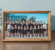 DDS - 長方形畢業照照片相框（金絲柚木色 8K【可放26.5*38釐米】掛墻）#N46_014_1023