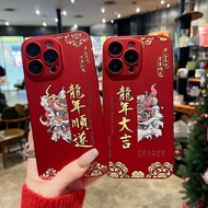 Year of the Dragon phone case for iPhone 15 X XR XS Max phone case for 11 Pro 12 Coach TPU back cover film case with lens film phone case new year model