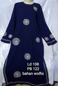 Preloved long tunik navy bordir cantik