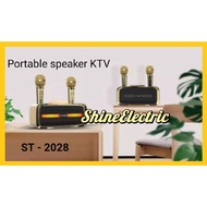 Dancing Light Family KTV SDRD ST2028 Dual 2 Wireless Microphone Portable Bluetooth Speaker Mobile Ka