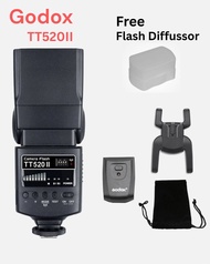 **FREE DIFFUSSOR** Godox TT520II Thinklite Flash Speedlite GN33 433MHz For Nikon Canon Sony (Black)