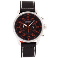 Genuine Citizen Aviator Chronograph Eco-Drive CA4210-08E Black Dial Leather Solar Watch w/ Warranty