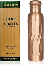 BEAR CRAFTS Ayurvedic Drinking Copper Water Bottle for Sports, Travel, Yoga &amp; Everyday Use, Water Bottle for Gym, Office, Hiking, Outdoor Capacity 32 Oz (Design 6, 32 Oz)