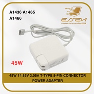 45W Magnetic Laptop Power Adapter Charger 14.85V 3.05A T-Type 5-Pin Connector Compatible with A1436 