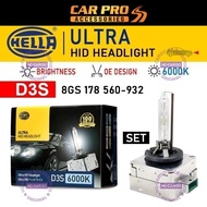 HELLA D3S Ultra HID Headlight Bulb6000k White Set 2pcs