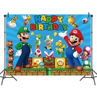 Super Mario BrosPhoto Background Cloth Children's Birthday Party Theme Cosplay Room Decoration Anime