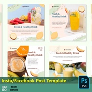 PHOTOSHOP Template Mockup 9-Slides for IG/FB Posting (SW005)