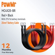PowMr 25mm² Battery Inverter Cable 4AWG Copper Auto 5/16'' Battery Cable Car Battery For Truck Motor