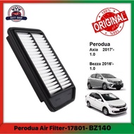 Original Perodua Air Filter(17801-BZ140) for Axia 1.0 B200 A300, Bezza B300 1.0 (17801-63R01)