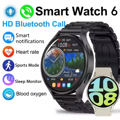 KESHUYOU New Smart Watch 6 Men Woman 1.44 Inch Screen Bluetooth Call Heart Rate Health Monitoring Wa