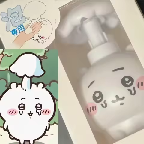 Chiikawa Mushroom Sanitizer Bottle Kawaii Hand Soap Dispenser Korean Cartoon Anime Friend Decor Bath