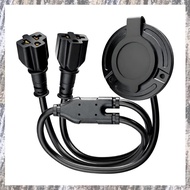 [Z F L U] 20A RV Shore Power Inlet, 12AWG Cord with Dual 5-In-1  Adapters, Water-Resistant Waterproo