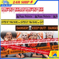 6M Halloween Warning Tape Signs Halloween Prop Danger Warning Line Warning Sign for Door
