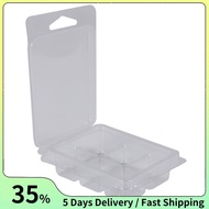 100 Packs Wax Melt Clamshells Molds Square, 6 Cavity Clear Plastic Cube Tray for Candle-Making & Soa