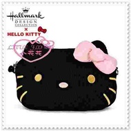 ♥小花花日本精品♥ Hello Kitty Hallmark 聯名 側背包斜背包 黑色貓臉42100102
