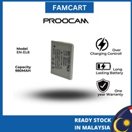 ready stock Proocam Nikon EN-EL8 Compatible Battery for Camera S8 S9 P1 P2 S7 S6 S5 S4