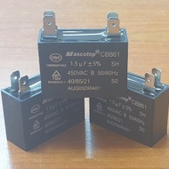 MASCOTOP 1.5uf Fan Capacitor Pin Type Code no. AUG05DRA01,  High Quality Brand Mascotop, 450VAC 50/6