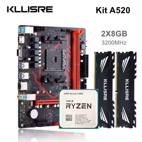 Kllisre A520 kit AMD Ryzen R5 3600 cpu DDR4 16GB 3200MHz memory motherboard
