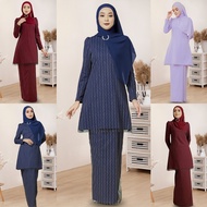 Baju Kurung lace Moden Nikah Tunang Muslimah Modern Premium Crepe kurung navy blue lilac kurung wedd